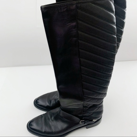 Stuart Weitzman Pointed Toe Flat Boots - Raceway Quilt Back - Picture 13 of 13